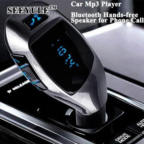 1pc SEEYULE Car FM Transmitter Modulator Music Player Wireless Bluetooth Hands-free Phone Call Audio USB Charger Accessories