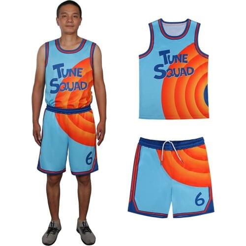 Space Basketball Jersey Jam Cosplay Costume Tune-Squad #6 James Top Shorts Goon Squad A New Legacy Basketball Uniform
