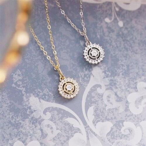 Sole Memory Shiny Diamond Compass Retro Creative 925 Sterling Silver Clavicle Chain Female Necklace SNE597