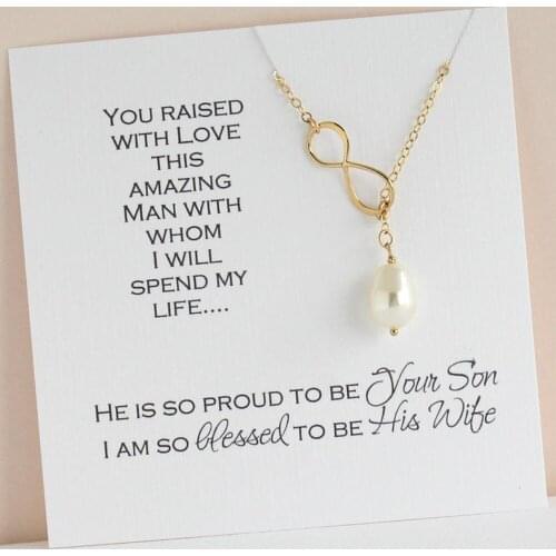 Personalize pearl infinity wedding bridesmaid jewelry necklaces maid of honor proposal gifts mother of the bride groom bracelets