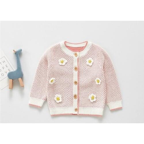 Kids baby girls boys autumn winter full sleeve single breasted solid knitting outwear coat toddler children sweater