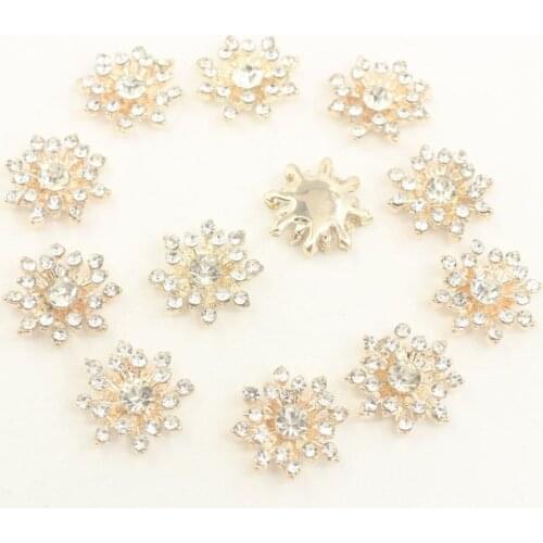 Diancan Rhinestone DIY Applique Metal Button Swimsuit Sandals Jewelry Flats for Wedding Gifts Diamante upholstery 15mm 10pcs