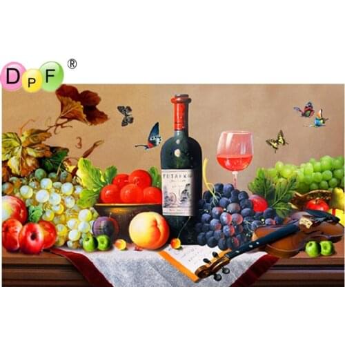 DPF Diamond Embroidery Fruit glass Diamond Painting Cross Stitch Picture Of Rhinestone full Square Diamond Mosaic decor DIY