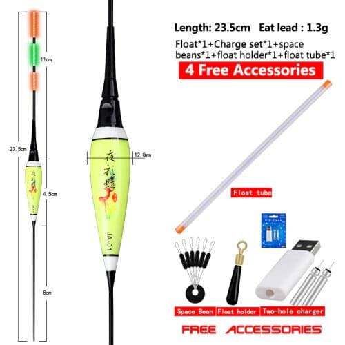 Electric Fishing Float+Gift Fishing Accessories Composite Nano Buoy Shallow Water Luminous Bobber River Lake Fishing Tool Tackle