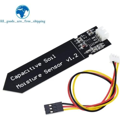 Capacitive Soil Moisture Sensor Module Not Easy to Corrode Wide Voltage Wire 3.3~5.5V Corrosion Resistant W/ Gravity for Arduino