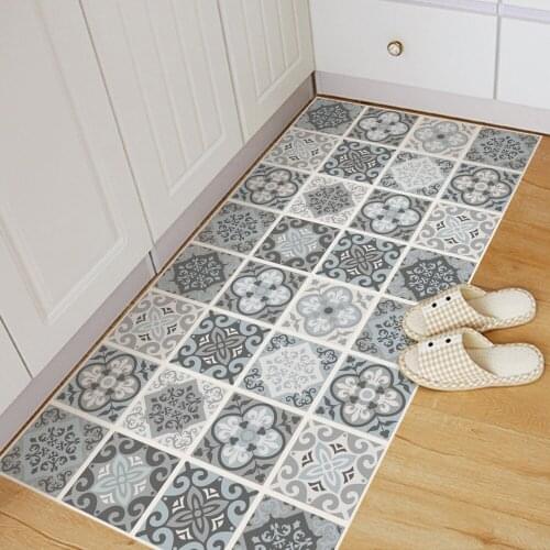 Funlife® Blue & Grey Mediterranean Pattern Floor Sticker Decorative Waterproof Ground Stickers for Furniture Bathroom Kitchen