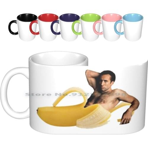 Banana Cage Ceramic Mugs Coffee Cups Milk Tea Mug Nick Cage Nicholas Tumblr Get In National Treasure Handsome Man Ever Most