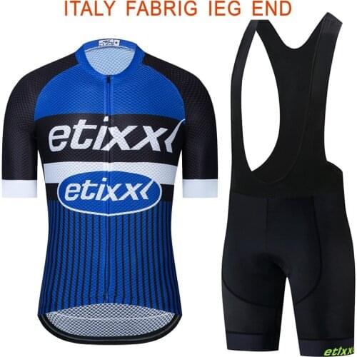 Etixxl NEW blue Cycling Jersey Bib Shorts Set Mountain Bike Clothing MTB Bicycle Clothes Wear Maillot Ropa Ciclismo Cycling Set