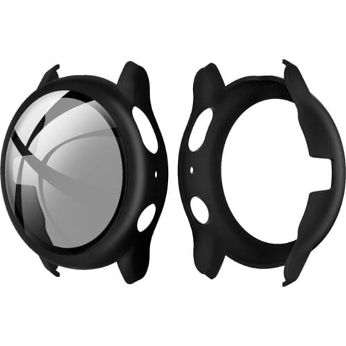 MAGCLE Full Screen Protector Bumper Frame PC Matte Hard Case for Samsung Galaxy Watch Active 2 40mm 44mm Cover Tempered Glass