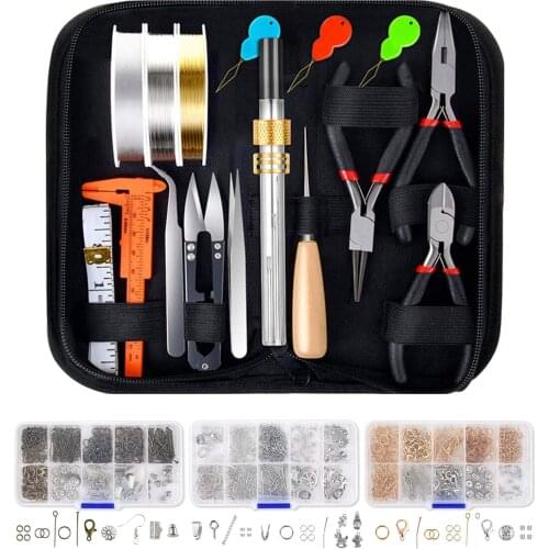 Jewelry Making Supplies Kit with Jewelry Pilers, Charms, Copper Wires, Jewelry Findings for Jewelry Making and Repair