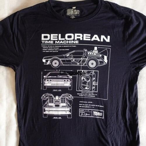 Back to the Future (Zuru00fcck in die Zukunft) Delorean Time Machine Blueprint T Shirt size L original Universal