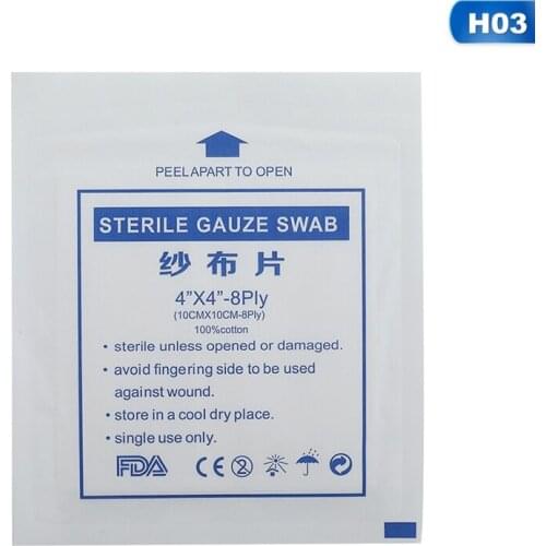 New 10pcs/lot gauze pad 100% Cotton first aid waterproof wound dressing sterile gauze pad wound care supplies
