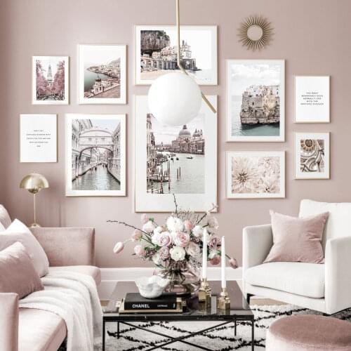 Italy Venice Atrani Beach Building Landscape Poster Vintage Print Canvas Wall Art Painting Photography Nordic Decoration Picture