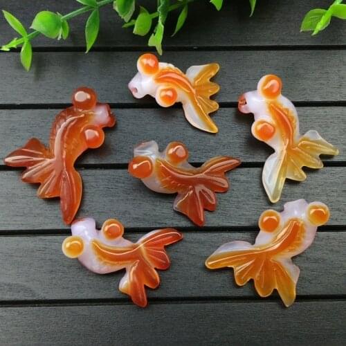 Natural Red Chalcedony Hand Carved Goldfish Pendant Fashion Jewelry Mens and Womens Red Agate Necklace Gift Accessories