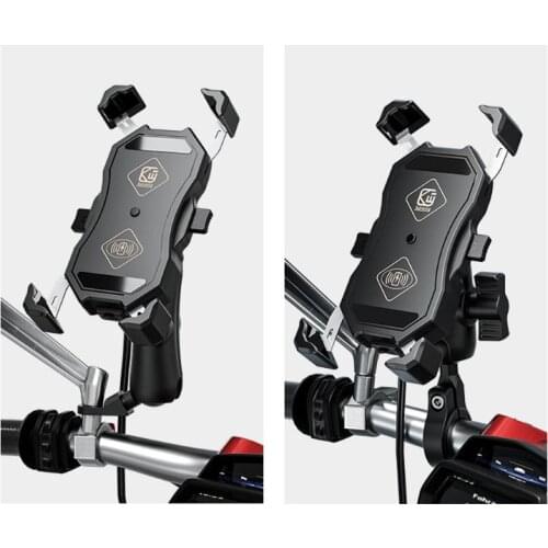 Elevated Version Waterproof 12V Motorcycle QC3.0 USB 15W Qi Wireless Charger Mount Holder Stand for Cellphone Mobile GPS