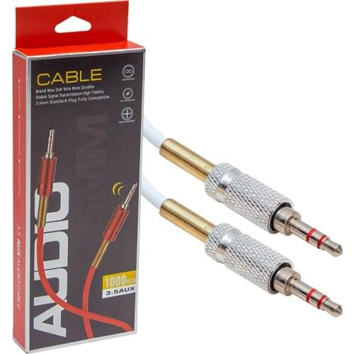 POWERMASTER PM-3834 3.5 MM MALE/MALE METAL BAŞLIKLI STEREO AUX CABLE 1 METRE
