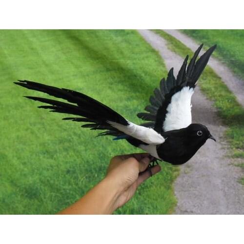 Feathers Magpie bird about 30x55cm bird model home pastoral decoration Christmas gift h1103