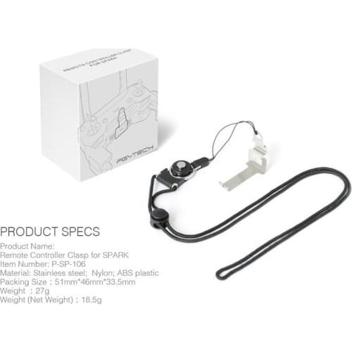 PGYTECH Remote Controller Clasp Length of the Lanyard is Adjustable Neck Sling for DJI Spark Drone Accessories