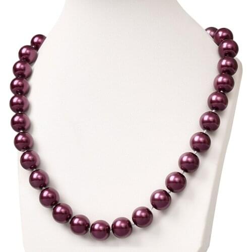 Colorful Pearls Beads 12mm Imitation Pearls Necklace For Women Ladies Party Necklaces Collar Chain Fashion Jewelry 18inch H779