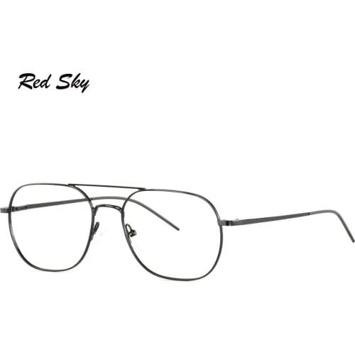 Retro Metal Glasses Frame Unisex Stainless Steel Optical Glasses Frame Double Bridge Spectacle Frame Big Face Eyewear