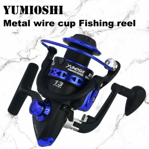 YUMOSHI Fishing Reel Spinning 1000-7000 Series Metal Spool 5.2:1 Fishing Reel Carbon Fiber Drag Wheel For Carp Reel Fishing