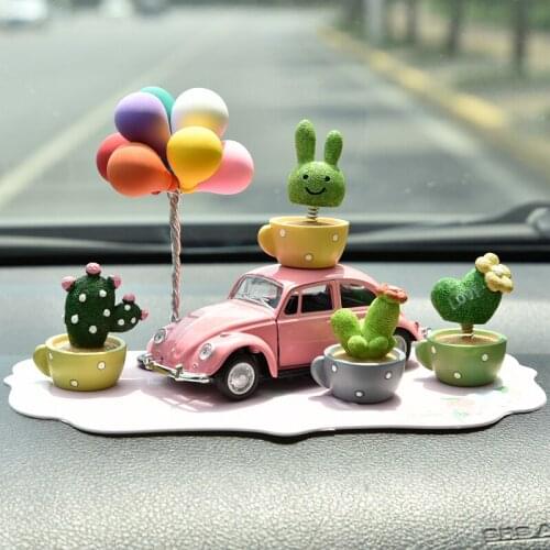 Cute creative cactus car perfume decoration interior girl car product accessories air freshener desktop cake decoration gift