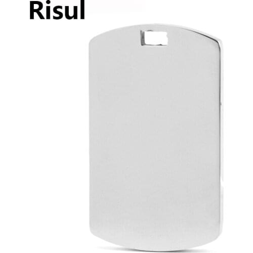 100% Stainless Steel Dog Tags For Men 35x21mm Blank Metal Tags Military Plate Collar Mirror Polished Wholesale 50pcs