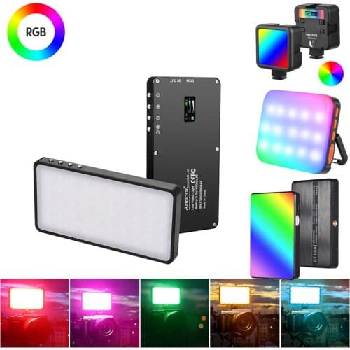 Photography Colorful RGB LED Video Light Compact Light 3000-6500K Dimmable Brightnes for Party Live Stream Selfie Studio