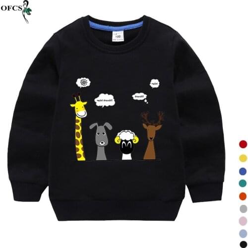 Spring Boys & Girls Sweatshirts Top Long Sleeve Clothes 2-12Years Old Childrens Print Cartoon 10Color Fashion Cotton Outerwear