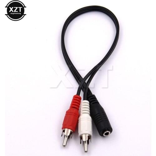 High Quality 10pcs/lot 3.5mm Y Adapter Stereo Audio For Female Jack To Standard 2 RCA Male Socket Headphones Aux Cable