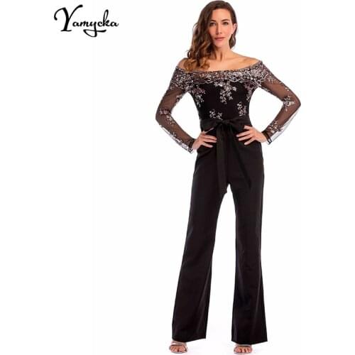 Sexy Sequins Patchwork Rompers Womens Jumpsuit Baby Women 2020 Summer Elegant Long Sleeves Backless Party Playsuits Overalls New