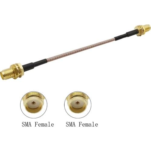 1Pcs RG316 Pigtail SMA Female to SMA Female Socket Nut Bulkhead Antenna Extension Coax Cable Adapter 1/2/3M for FPV wifi router