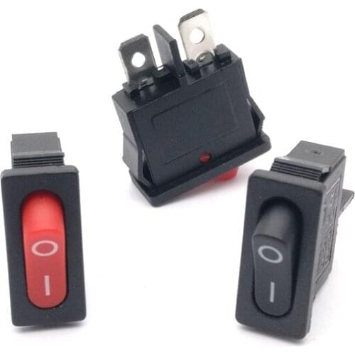 10pcs/lot 10x21mm KCD1-110 Red/Black Rocker switch boat switch rocker switch Power switch 6A/250V 10A/125V 2PIN