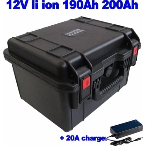 2020 foot capacity 12V 12.6v 190Ah 200ah Lithium ion li ion battery pack for yacht boat thruster trolling motor RV +20A charger
