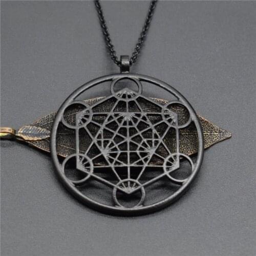 4 Colors New Metatrons Cube Necklaces Gold Silver plated Metatrons Cube necklaces & pendants Jewellery