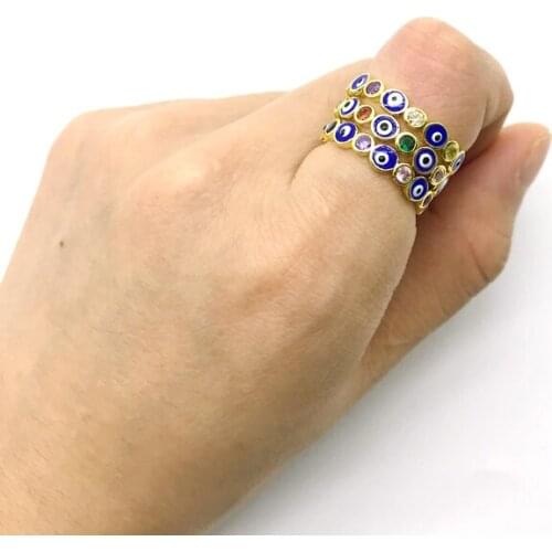 5pcs/lot Turkish Style New Engagement Band Eye Ring For Wedding Jewelry