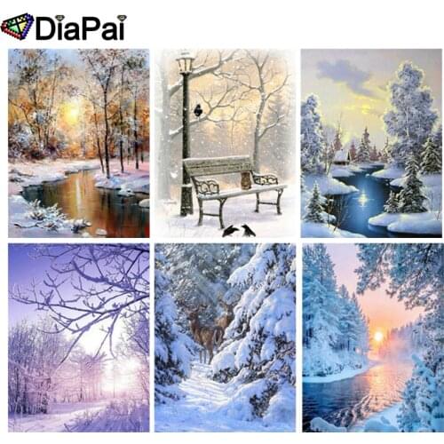 DIAPAI Diamond Painting "beautiful scenery" Cross Stitch Custom Photo Diamond Embroidery Square Round Drill Home Decor
