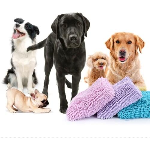 Pet Dog Cat Animal Bath Towel Blanket Ultra-absorbent fiber chenille Puppy Dog clean Product