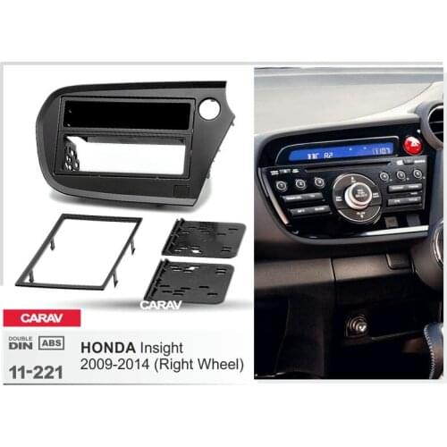 CARAV 11-221 Top Quality Radio Fascia for HONDA Insight 2009-2014 (Right Wheel) Stereo Fascia Dash CD Trim Installation Kit