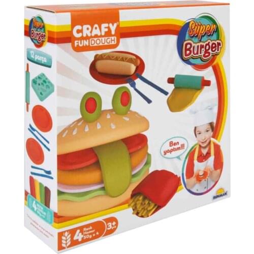 Crafy Super Burger Plasticine Set 200g. 12 piece