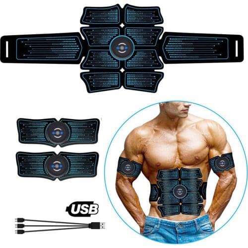 EMS Abdominal Muscle Stimulator Trainer USB Connect Abs Fitness Equipment Training Gear Muscles Electrostimulator Toner Massage