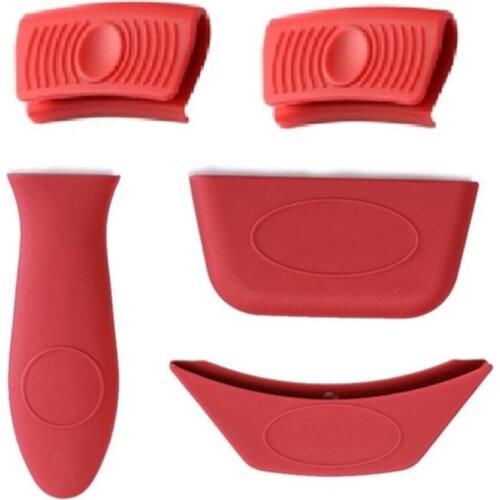 Best Non-Slip Silicone Handle Holder Pot Pan Handle Cover Heat Wrap Pot Sleeve Cover Grip Cookware Parts Kitchen Supplies
