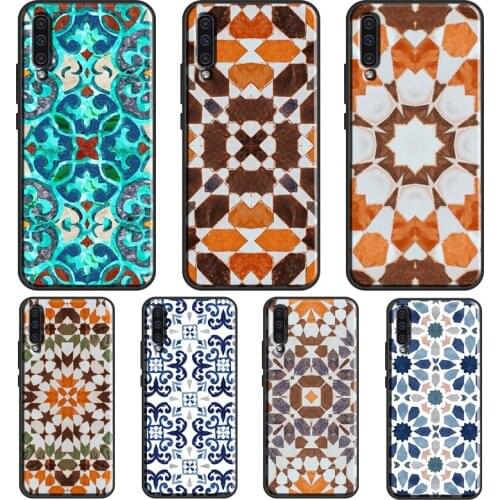 Moroccan Tile Case For Samsung A52 A12 A32 A72 A21S A20e A21S A31 A51 A71 A10 A02S A50 A70 Back Cover