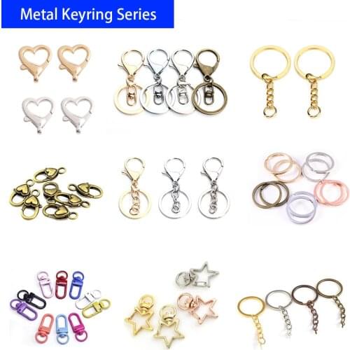 10pcs/lot Metal Blank Keyring Keychain Split Ring Keyfob Key Holder Rings Women Men DIY Key Chains Accessories Wholesale