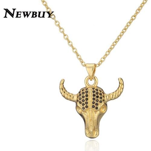 NEWBUY 2021 New Fashion Gold Color Animal Pendant Necklace For Women Girl Hot Sale AAA Cubic Zircon Party Jewelry Femme Bijoux