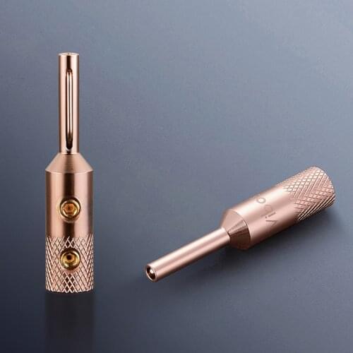 4pcs Viborg VB401 Pure Red Copper Banana Connector Plug Terminal 4MM for Speaker Wire