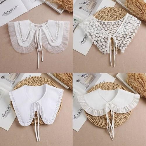New White Shawl Doll Fake Collar Female Shirt False Collar Ladies Detachable Half Shirt Lapel Blouse Shawl Wrap Decoration