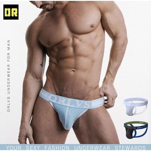 ORLVS mesh underwear mens low waist sexy breathable thong