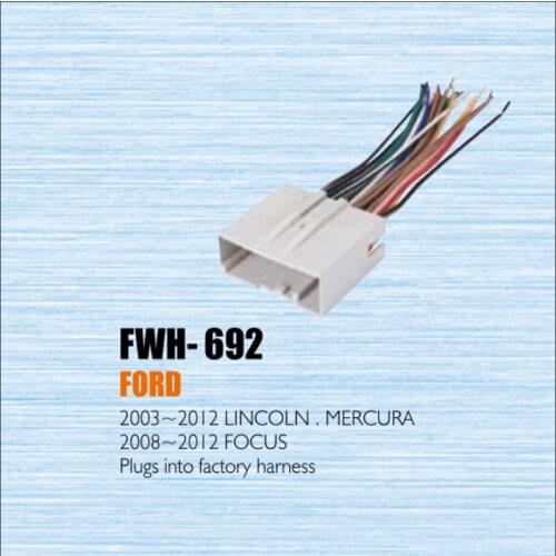 Plugs Into Factory Harness For Ford Focus 2008-2012 Radio Power Wire Adapter / Aftermarket Stereo Cable / Male DIN To ISO