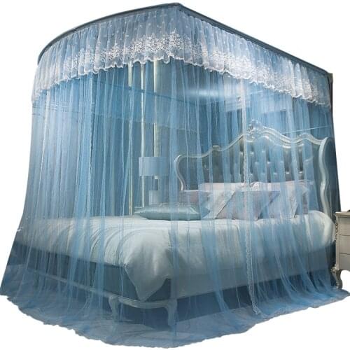 Three-door Foldable Mosquito Net for Bed Stainless Steel Fishing Rod Retractable Mosquito Net Mosquitera Cama Bed Curtain BD50MN